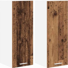 vidaXL Függő szekrény 2 pcs Régi fa és fehér 30 x 31 x 80 cm Faanyag