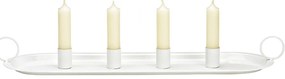 Adventi fém gyertyatartó ARRANGEMENT 49x14 cm - több színben Szín: Fehér