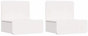 Éjjeli asztal 2 pcs Fehér 44 x 32.5 x 40 cm Tömör fenyőfa