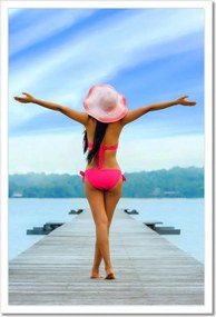 Poszterek keretben 40x60 Hölgy a mólón