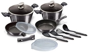 13 részes indukciós edénykészlet konyhai eszközökkel szürke Berlinger Haus Metallic Line Carbon Edition