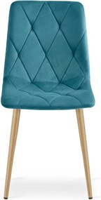 Türkiz bársony étkezőszék LIBRA