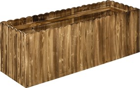 Outsunny Magasított Kertészeti Ágyás Növényládával Fűszernövények és Virágok Számára, Fenyőfa 120 x 40 x 40 cm | Aosom