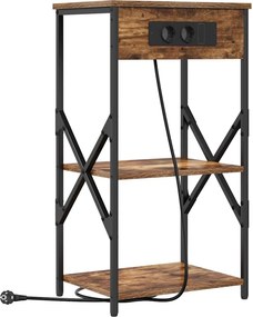 vidaXL Éjjeliszekrény polcokkal Füstölt tölgy 41 x 31 x 76 cm Faanyag
