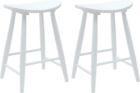 vidaXL Étkező Székek 2 pcs Fehér 46 x 37 x 63 cm Tömör Gumi Fa