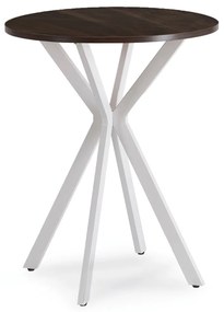 Kerek Étkezőasztal Dió/Fehér Színben. LAUREN 60 cm