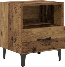 vidaXL Éjjeliszekrény fiókkal Öreg fa 40 x 35 x 47,5 cm Faanyag