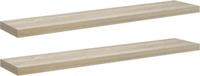 vidaXL 2 db tölgyszínű MDF fali polc 120 x 23,5 x 3,8 cm