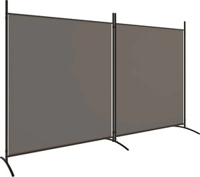 vidaXL 2 paneles antracitszürke szövet térelválasztó 348 x 180 cm
