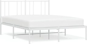 vidaXL fehér fém ágykeret fejtámlával 120x190 cm