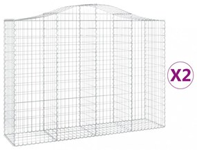 2 db íves horganyzott vas gabion kosár 200x50x140/160 cm
