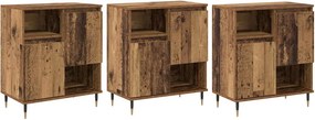 vidaXL Oldalszekrények 3 pcs Régi fa 180 x 35 x 70 cm Faanyag