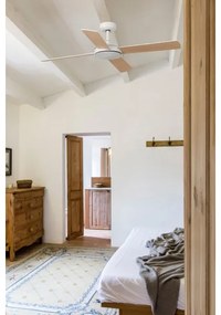 FARO 33350DC - Mennyezeti ventilátor MALLORCA L fehér/barna á. 132 cm + távirányítás