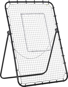 HOMCOM Foci Visszapattanó, Összecsukható Foci Kapu, Visszapattanó Fal 4 Állítható Szinttel, Fém Keret Gyerekeknek és Felnőtteknek 123 x 73 x 178.5 cm,