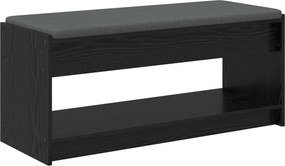 vidaXL Előtér pad Fekete Tölgy 103 x 38 x 45 cm Műanyag Fa és Szövet