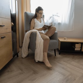 Füles fotel, szürke/fekete, SAMY