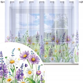 Függöny Kész 300x150 Fátyol Festett Virág Mintás 380