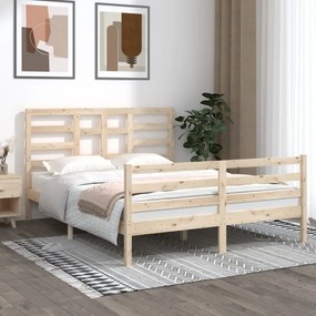 King Size tömör fa ágykeret 150 x 200 cm
