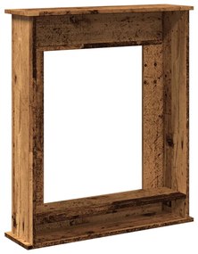 antik fa színű szerelt fa kandallóburkolat 75 x 20 x 87,5 cm