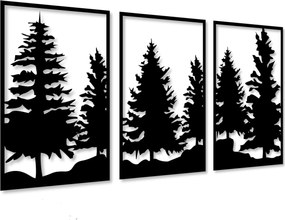 Erdő Áttört Kép Fali Dekoráció 3D Panel 120cm Képek Nappali Triptichon