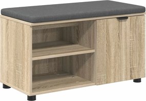 vidaXL Előtér pad Sonoma tölgy 80 x 38 x 46 cm Műanyag Fa és Szövet