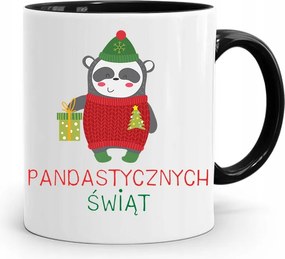 Fekete Karácsonyi Bögre Mikulásra, fényképes nyomtatással