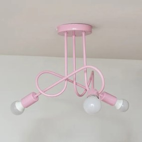 Felületre szerelt OXFORD csillár 3xE27/15W/230V rózsaszín