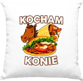 Párna Szeretem a lovakat Kebab Humor Fehér