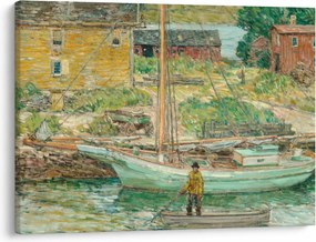 Kép - Childe Hassam, Oyster Sloop, Cos Cob, reprodukciók (70x50 cm)