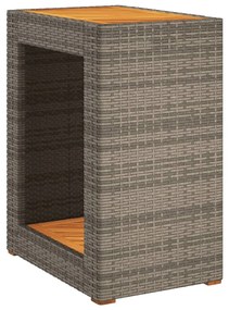 vidaXL szürke polyrattan falapos kerti kisasztal 60x40x75 cm