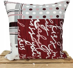 Díszpárnahuzat 40x40 feliratos óra vastag dombornyomott