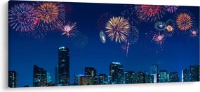 Kép - tűzijáték Miamiban (120x50 cm)