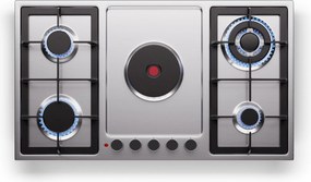 Klarstein MultiChef 5 Hot Plate, villany és gáz főzőlap, 5 főzőzóna, 4 égő, 1 villany főzőlap