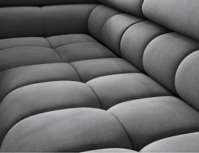 Sötétszürke bársony kinyitható-tárolóhelyes sarokkanapé (bal oldali-L alakú) Ferucce – ELTAP