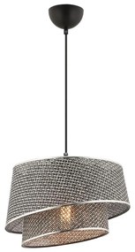 Kábeles függőlámpa BARETTE 1xE27/60W/230V szürke/fényes króm