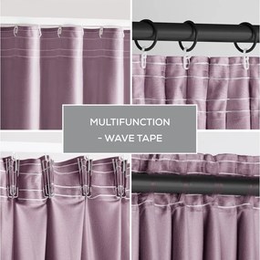 Világos rózsaszín bársony dimout (részleges sötétítő) függöny 140x270 cm Pleat – Restilo