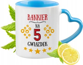 Bankárnak Kék Bögre Szív Alakú Füllel Ajándék