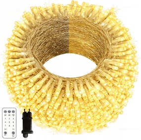 Karácsonyfa Fényfüzér 30M 300 Led Kültéri Meleg Fehér +távirányító Különböző Üzemmódok IP44