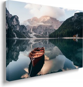 Falikép Csónak a tavon lakásdekoráció tájkép 40x30 cm