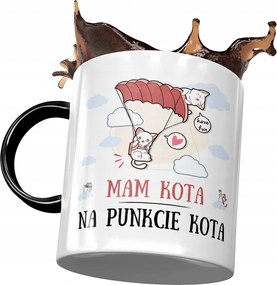 Fekete Bögre Cicával Cuki Ajándék Nyomtatott Fotóval