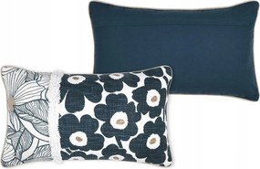 Eugenie díszpárna 30x50 cm virágok betét boglárka Boho sötétkék