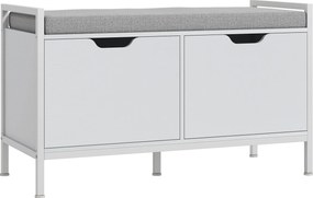 HOMCOM Cipőpados Cipőszekrény Kivehető Szivacsos Ülőpaddal 4 Pár Cipőhöz Előszobába 84x35x50 cm Fehér | Aosom