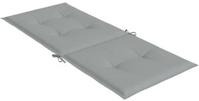 2 db világosszürke szövet magas háttámlájú székpárna 120x50x5cm