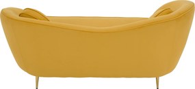 Kétszemélyes dizájn kanapé, sárga Velvet szövet/gold arany króm, EZIO TYP 2