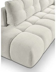 Ággyá alakítható, jobbos, L-alakú kárpitozott sarokkanapé tárolóhellyel ALMADA, bézs