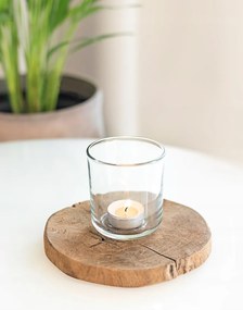 Üveg teamécsestartó klasszikus 8 cm átlátszó kerek