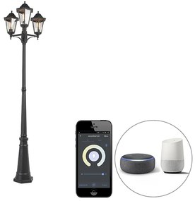 Okos kültéri lámpa fekete 3-lámpás, Wifi ST64 - New Orleans