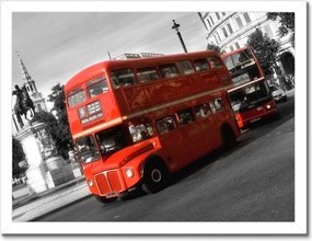 Poszterek keretben 40x30 Piros busz