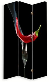 Gario Paraván Chili paprika villán Méret: 110 x 170 cm, Kivitelezés: Forgó paraván 360°