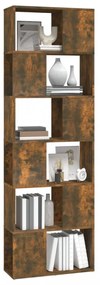 füstös tölgy színű térelválasztó könyvszekrény 60x24x186 cm